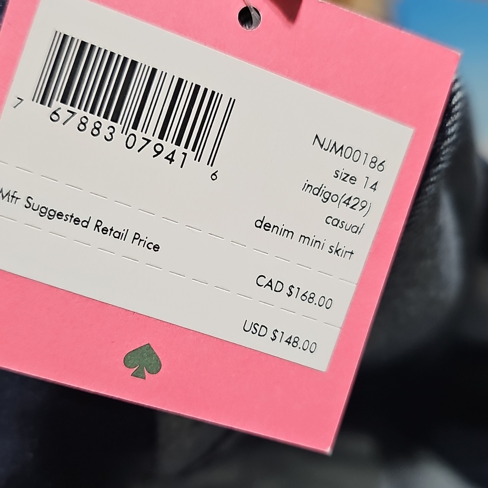 Kate Spade New York Denim Button-Front Mini Skirt New Size 14 - Picture 7 of 9